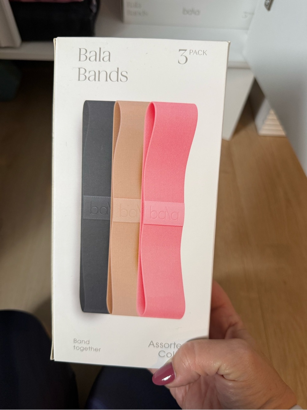 Bala Bands 3-Pack Resistance Loops in black Beige & Pink